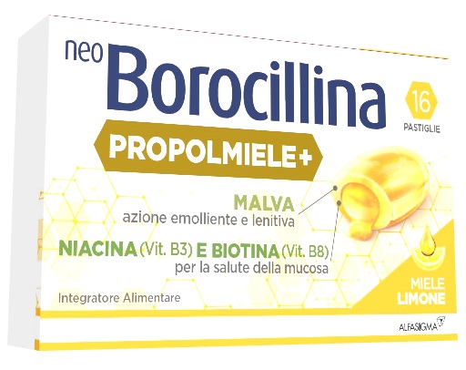 NEOBOROCILLINA PROPOLMIELE+ MIELE/LIMONE 16 PASTIGLIE - Farmafamily.it
