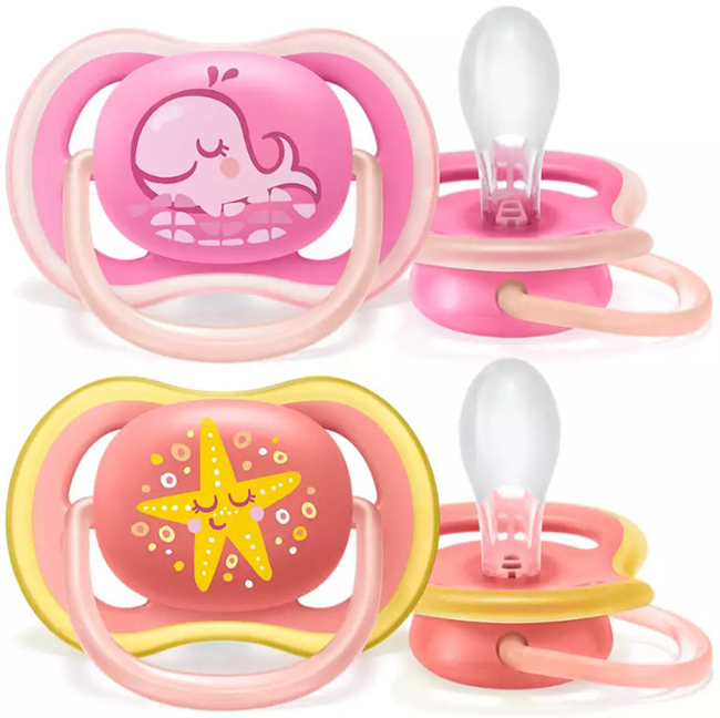 AVENT ULTRA AIR SUCCHIETTO BALENA/STELLA FEMMINA 6-18 MESI 2 PEZZI - Farmafamily.it