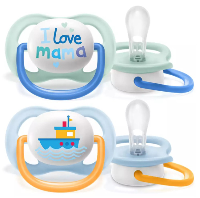 AVENT ULTRA AIR SUCCHIETTO MAMA/BOAT MASCHIO 0-6 MESI 2 PEZZI - Farmafamily.it