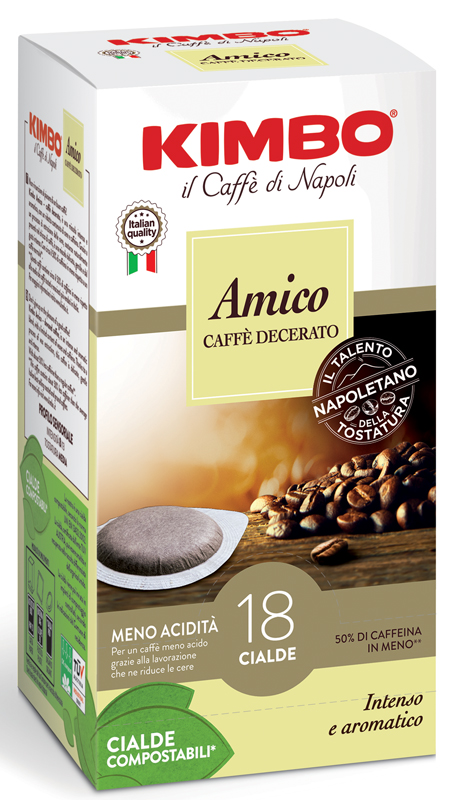 KIMBO AMICO CAFFE' TORREFATTO E DECERATO 18 CIALDE 7 G - Farmafamily.it
