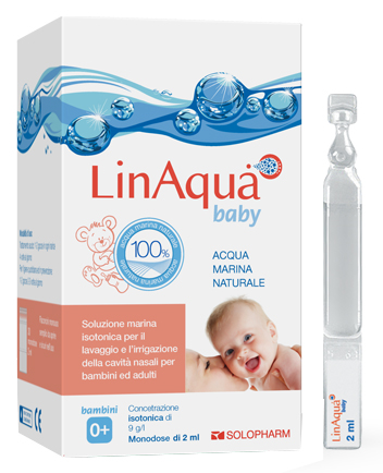 SOLUZIONE ISOTONICA PER LAVAGGI NASALI LINAQUA BABY 30 FLACONCINI MONODOSE 2ML - Farmafamily.it