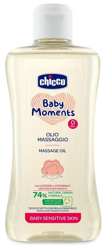 CHICCO BABY MOMENTS OLIO MASSAGGIO SENSITIVE 200 ML - Farmafamily.it