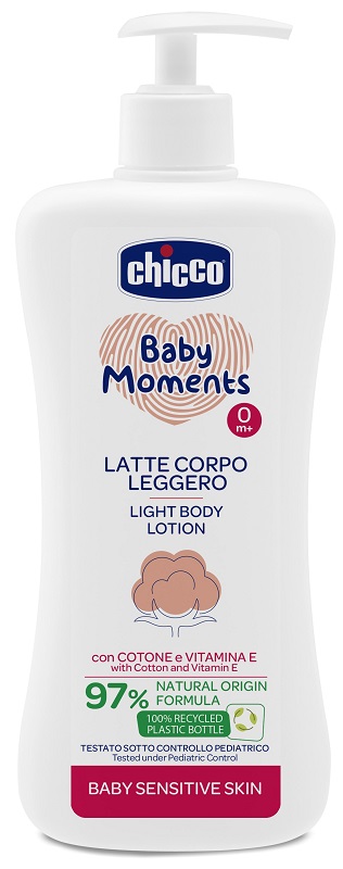 CHICCO BABY MOMENTS LATTE CORPO SENSITIVE LEGGERO 500 ML - Farmafamily.it