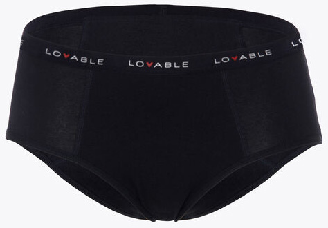 LOVABLE PERIOD PANTIES SLIP FLUSSO MEDIO NERO TAGLIA SMALL - Farmafamily.it