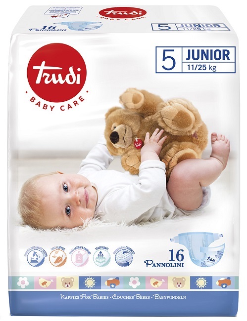 TRUDI BABY CARE PANNOLINO BAMBINI JUNIOR 11/25 KG 16 PEZZI - Farmafamily.it
