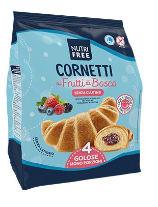 NUTRIFREE CORNETTI AI FRUTTI DI BOSCO 4 PEZZI DA 60 G - Farmafamily.it