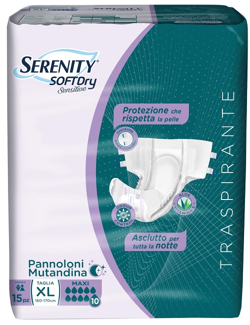 PANNOLONE MUTANDINA SERENITY SD SENSITIVE MAXI XL 15 PEZZI - Farmafamily.it