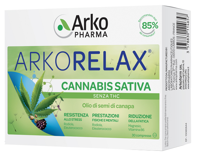 ARKORELAX CANNABIS SATIVA 30 COMPRESSE - Farmafamily.it