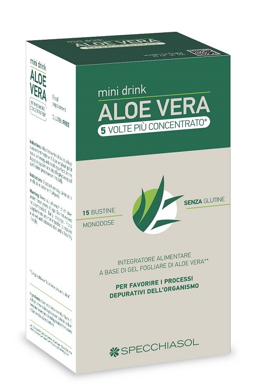 ALOE VERA MINI DRINK 5 VOLTE PIU' CONCENTRATO 15 BUSTINE DA 10 ML - Farmafamily.it