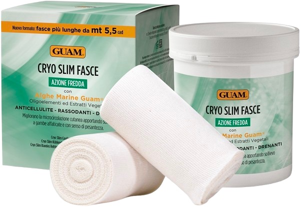 GUAM CRYO SLIM FASCE ANTICELLULITE RASSODANTI DRENANTI 2 PEZZI - Farmafamily.it