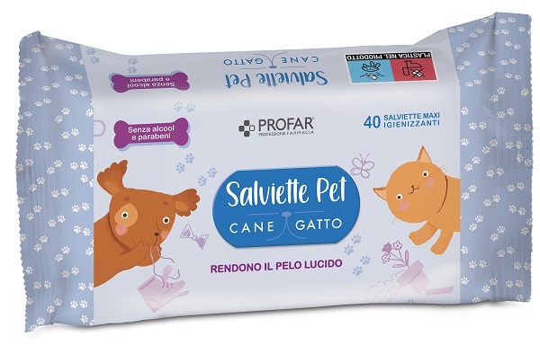 PROFAR SALVIETTE PET DETERGENTE TALCO 40 PEZZI MAXI - Farmafamily.it