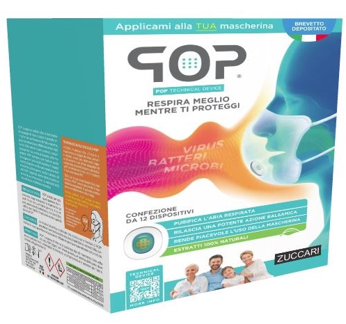 POP TECHNICAL DEVICE 12 DISPOSITIVI ADESIVI PROFUMA E PURIFICA MASCHERINA - Farmafamily.it