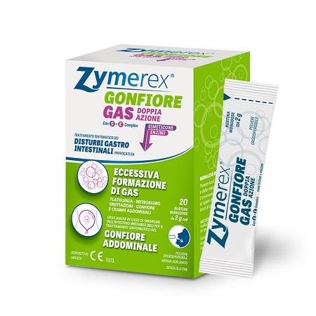 ZYMEREX GAS DOPPIA AZIONE CON S+E COMPLEX 20 BUSTINE MONODOSE DA 2 G - Farmafamily.it