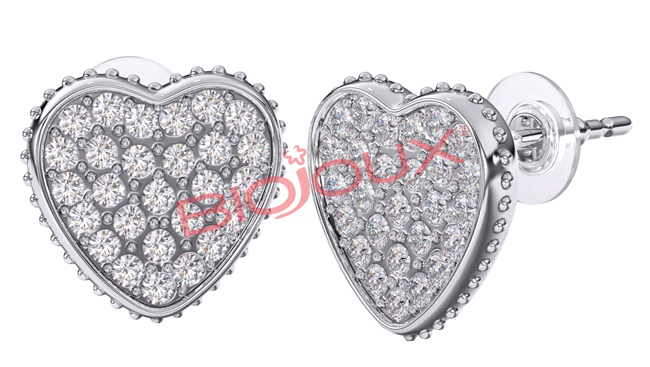 BJT256 ORECCHINO HEART CRYSTALS 10 MM - Farmafamily.it