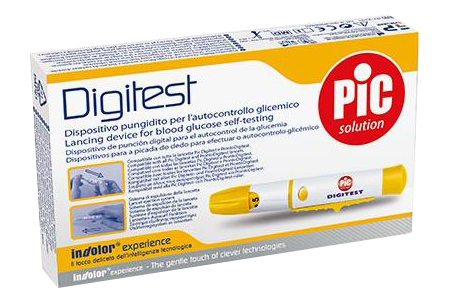 DISPOSITIVO PUNGIDITO AUTOMATICO DIGITEST REGOLABILE 9 LIVELLI LANCETTE COMPATIBILI PIC DIGITEST E PRONTODIGITEST - Farmafamily.it