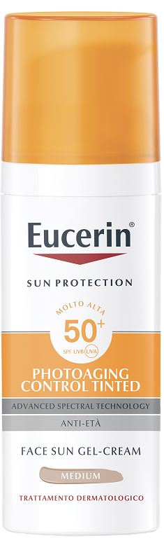 EUCERIN SUN PHOTOAGING CONTROL TINTED GEL CREME SPF50+ MEDIUM 50 ML - Farmafamily.it