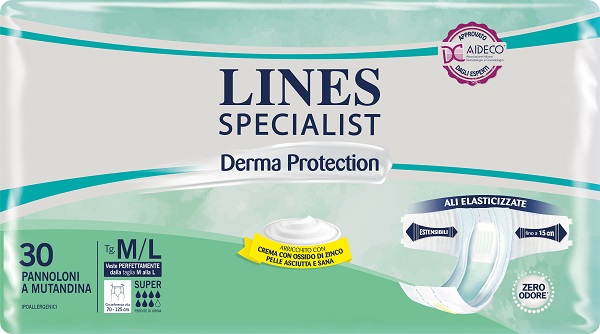 PANNOLONE A MUTANDINA LINES SPECIALIST DERMA SUPER M/L 30 PEZZI - Farmafamily.it