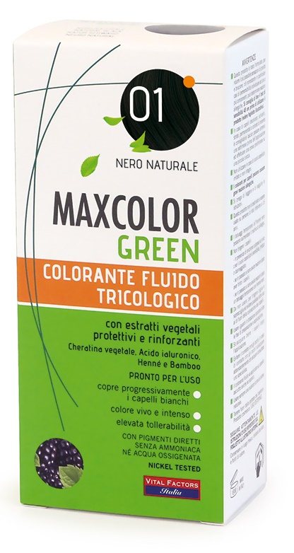 MAXCOLOR GREEN 01 NERO NATURALE 75 ML + BALSAMO 15 ML - Farmafamily.it