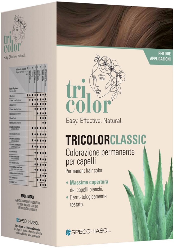 TRICOLOR CLASSIC 5,32 CIOCCOLATO 2 TUBI 50 ML + 2 SHAKER 50 ML + 4 BUSTINE 8 ML - Farmafamily.it