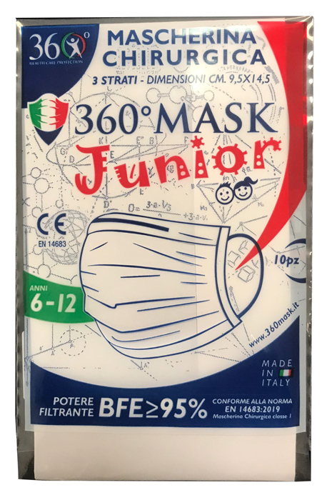 MASCHERINA CHIRURGICA 360MASK10/R ROSA BAMBINO 10 PEZZI - Farmafamily.it
