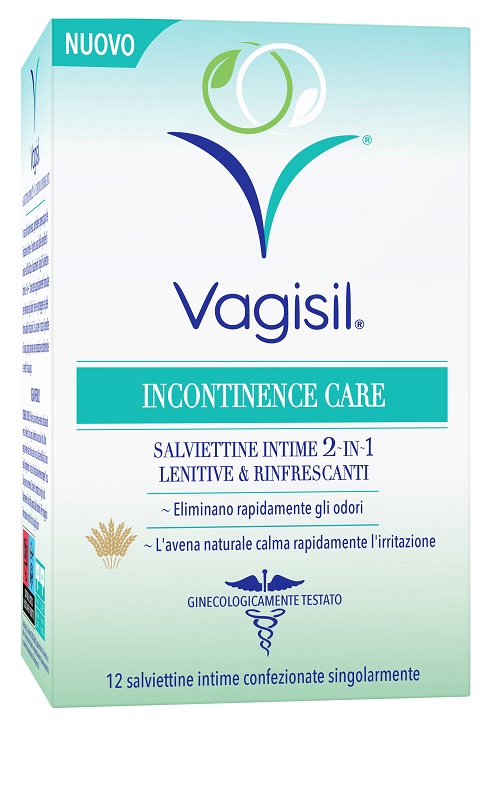 VAGISIL INCONTINENCE CARE SALVIETTINE INTIME 2IN1 LENITIVE & RINFRESCANTI 12 PEZZI - Farmafamily.it