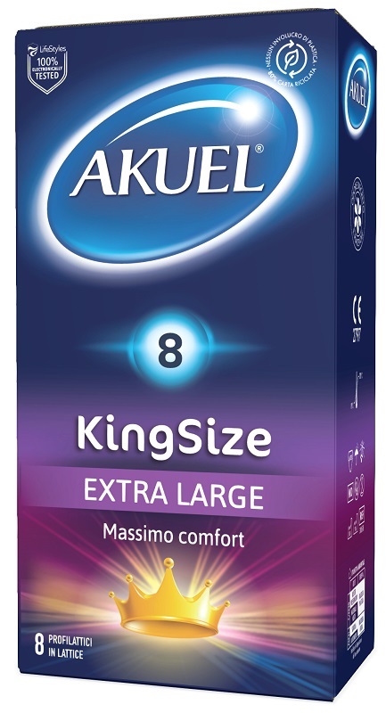 PROFILATTICO AKUEL KING SIZE EXTRA LARGE 8 PEZZI - Farmafamily.it
