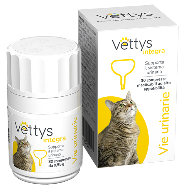 VETTYS INTEGRA VIE URINARIE GATTO 30 COMPRESSE MASTICABILI - Farmafamily.it