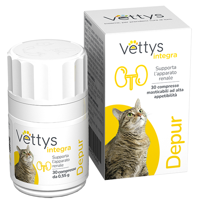 VETTYS INTEGRA DEPUR GATTO 30 COMPRESSE MASTICABILI - Farmafamily.it