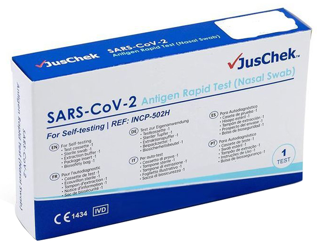 TEST ANTIGENICO RAPIDO COVID-19 JUSCHEK AUTODIAGNOSTICO DETERMINAZIONE QUALITATIVA ANTIGENI SARS-COV-2 IN TAMPONI NASALI MEDIANTE IMMUNOCROMATOGRAFIA - Farmafamily.it