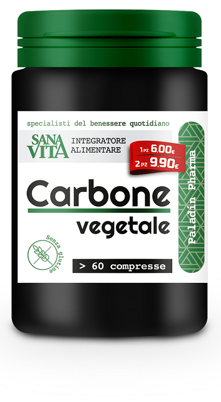 SANAVITA CARBONE VEGETALE 60 COMPRESSE - Farmafamily.it