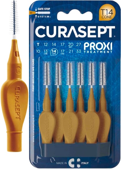 CURASEPT PROXI T14 OCRA/DARK GOLD 6 PEZZI - Farmafamily.it