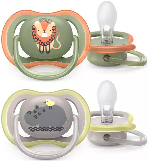 AVENT SUCCHIETTO ULTRA AIR 6-18M MASCHIO LEONE/IPPOPOTAMO 2 PEZZI - Farmafamily.it