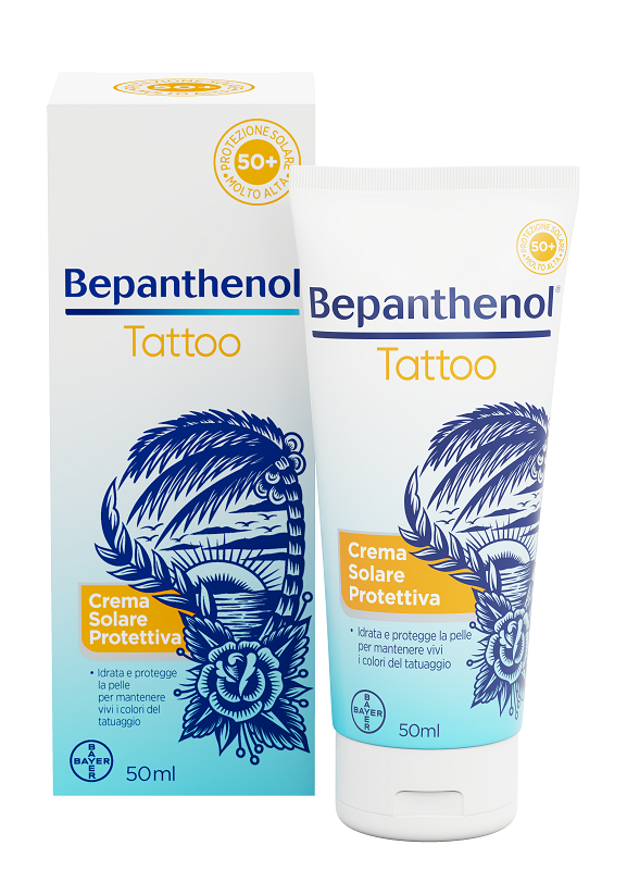 BEPANTHENOL TATTOO CREMA SOLARE PROTETTIVA SPF50+ 50 ML - Farmafamily.it