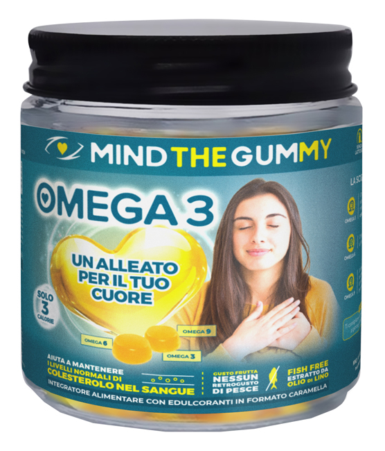 MIND THE GUMMY OMEGA3 60 PASTIGLIE GOMMOSE GUSTO MIX DI FRUTTA SENZA ZUCCHERO - Farmafamily.it