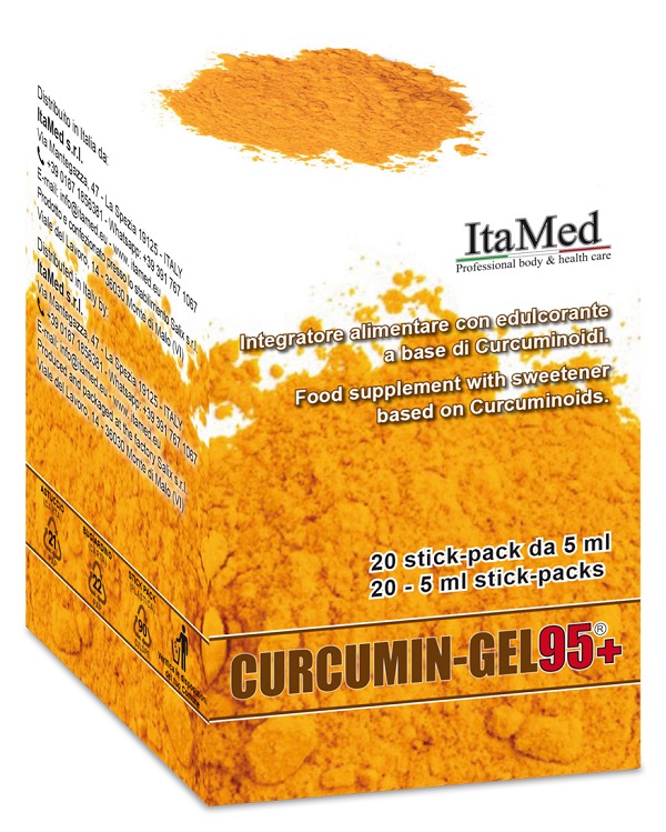 CURCUMIN GEL 95+ 20 BUSTINE STICK PACK MONODOSE DA 5 ML AROMA LAMPONE - Farmafamily.it