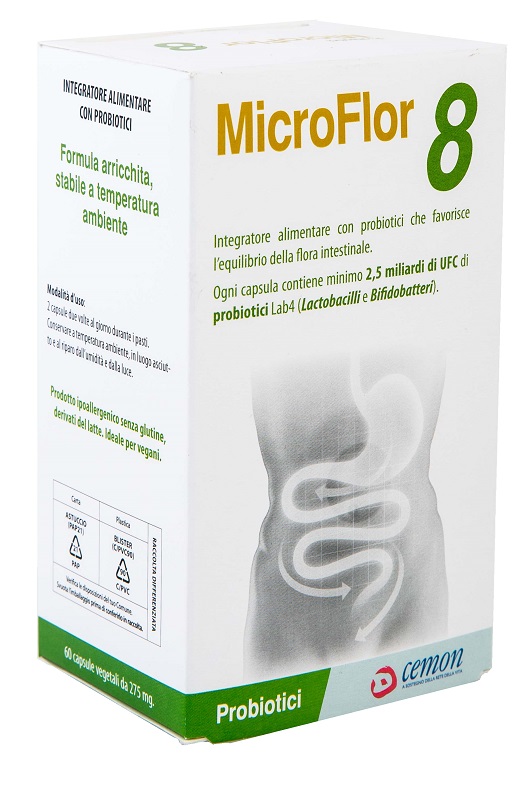 MICROFLOR 8 60 CAPSULE VEGETALI NO FRIGO - Farmafamily.it