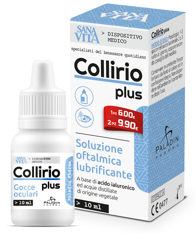 GOCCE OCULARI SANAVITA COLLIRIO PLUS 10 ML - Farmafamily.it