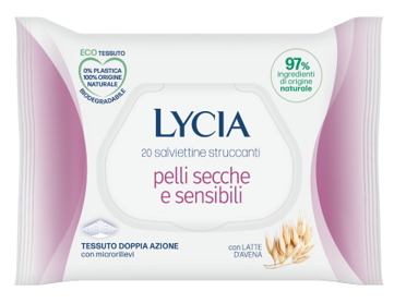 LYCIA SALVIETTINE STRUCCANTI PELLI SECCHE E SENSIBILI 20 PEZZI - Farmafamily.it