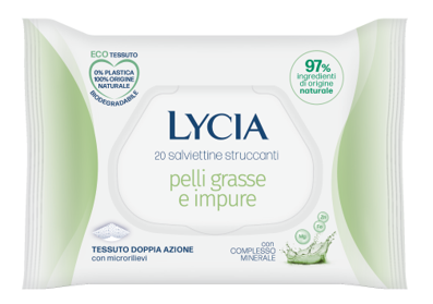 LYCIA SALVIETTINE STRUCCANTI PELLI GRASSE E IMPURE 20 PEZZI - Farmafamily.it