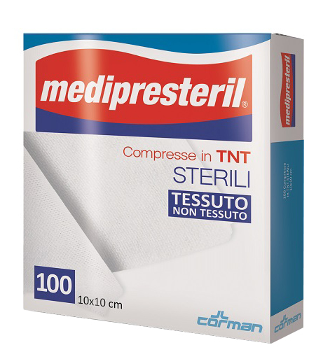 GARZA COMPRESSA MEDIPRESTERIL TNT 10X10CM 100 PEZZI - Farmafamily.it
