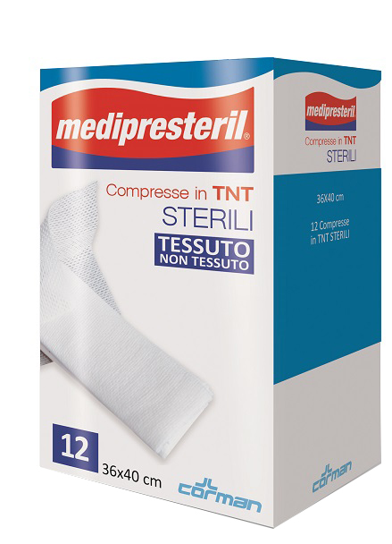 GARZA COMPRESSA MEDIPRESTERIL TNT 36X40CM 12 PEZZI - Farmafamily.it