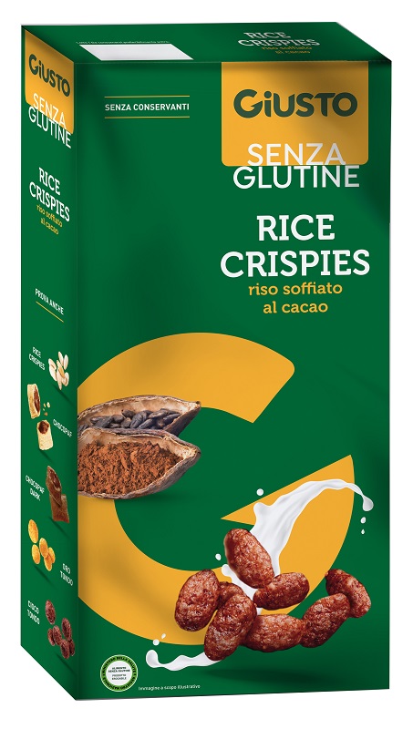 GIUSTO SENZA GLUTINE RICE CRISPIES CACAO 250 G - Farmafamily.it