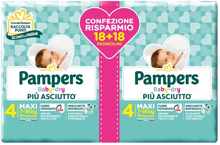 PAMPERS BABY DRY PANNOLINI DUO DOWNCOUNT MAXI 36 PEZZI - Farmafamily.it