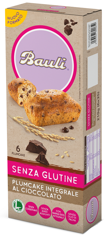 BAULI PLUMCAKE INTEGRALE CIOCCOLATO 6X35 G - Farmafamily.it