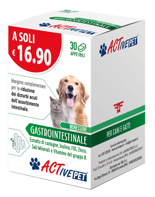 ACTIVE PET GASTROINTESTINALE 30 COMPRESSE - Farmafamily.it