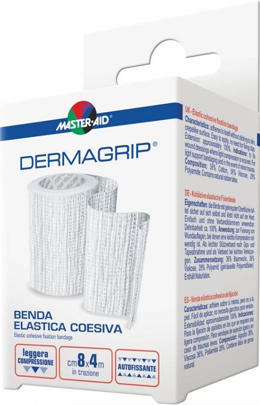 BENDA MASTER-AID DERMAGRIP COESIVA M 4X12 CM 1 PEZZO - Farmafamily.it