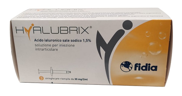 SIRINGA INTRA-ARTICOLARE HYALUBRIX ACIDO IALURONICO 1,5% 30 MG 2 ML 3 PEZZI NO ETO - Farmafamily.it