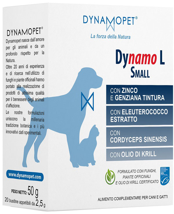 DYNAMO L SMALL 20 BUSTINE APPETIBILI DA 2,5 G - Farmafamily.it