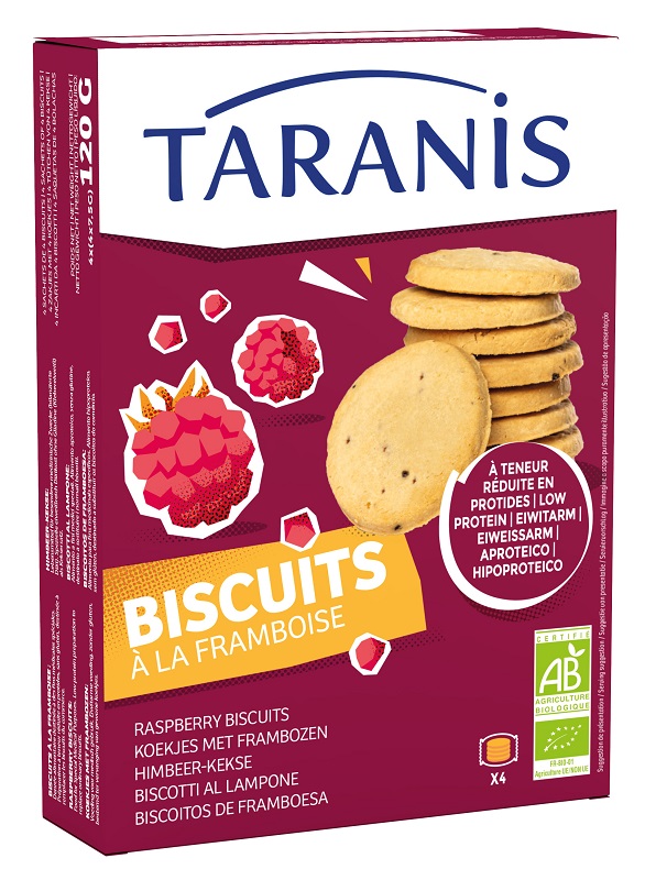 TARANIS BISCOTTI FROLLINI AL LAMPONE 120 G - Farmafamily.it