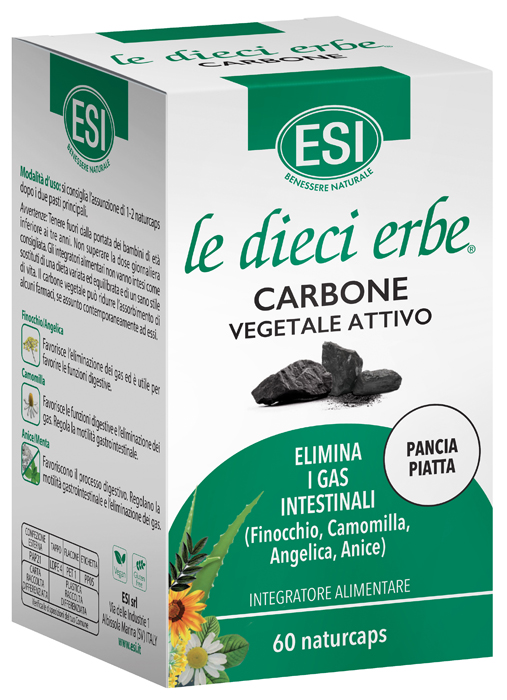 ESI LE DIECI ERBE CARBONE VEGETALE ATTIVO 60 NATURCAPS - Farmafamily.it